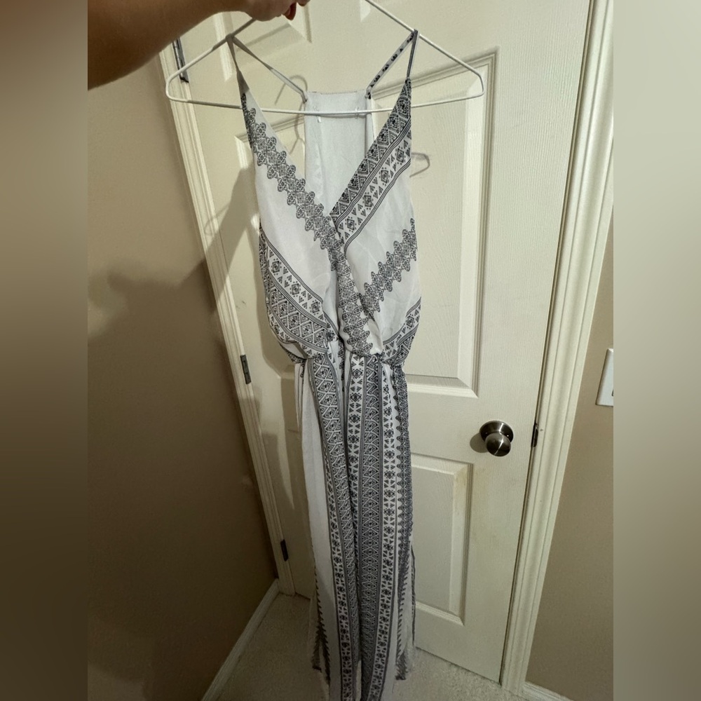 Black and White Patterned Maxi summer/spring Dress